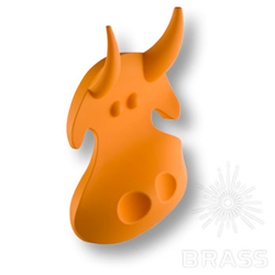 451064ST08 Ручка кнопка детская, корова оранжевая 64 мм